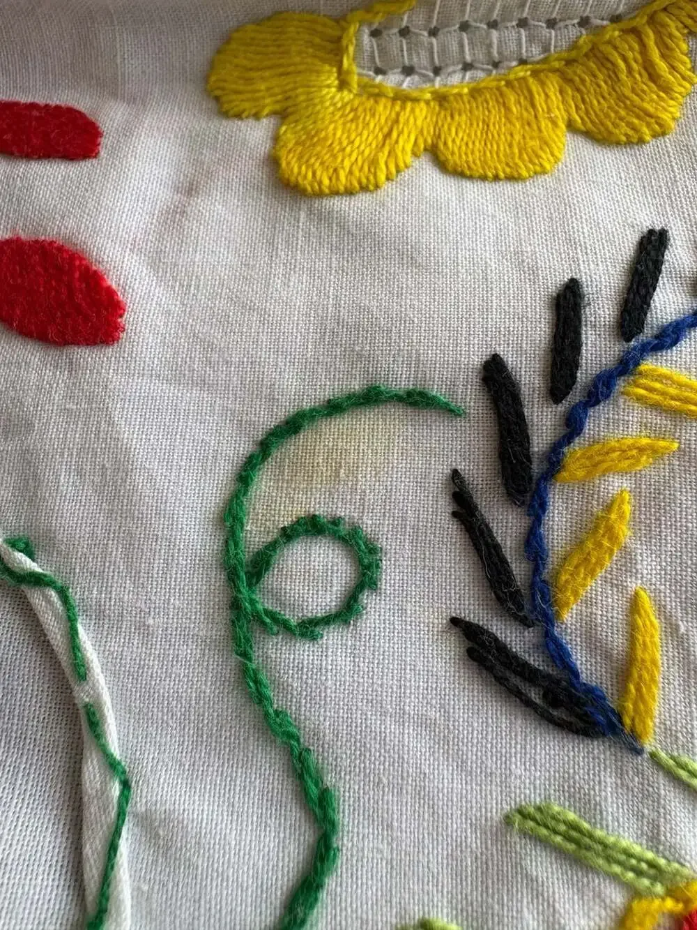 Vintage Hand Embroidered Portugal Folk Art Kitchen Apron